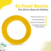 Adore Dr.Feed Bestie! The Silicon Base for Dr.Feed Wide Neck Bottles- Yanky Yellow Pack of 2