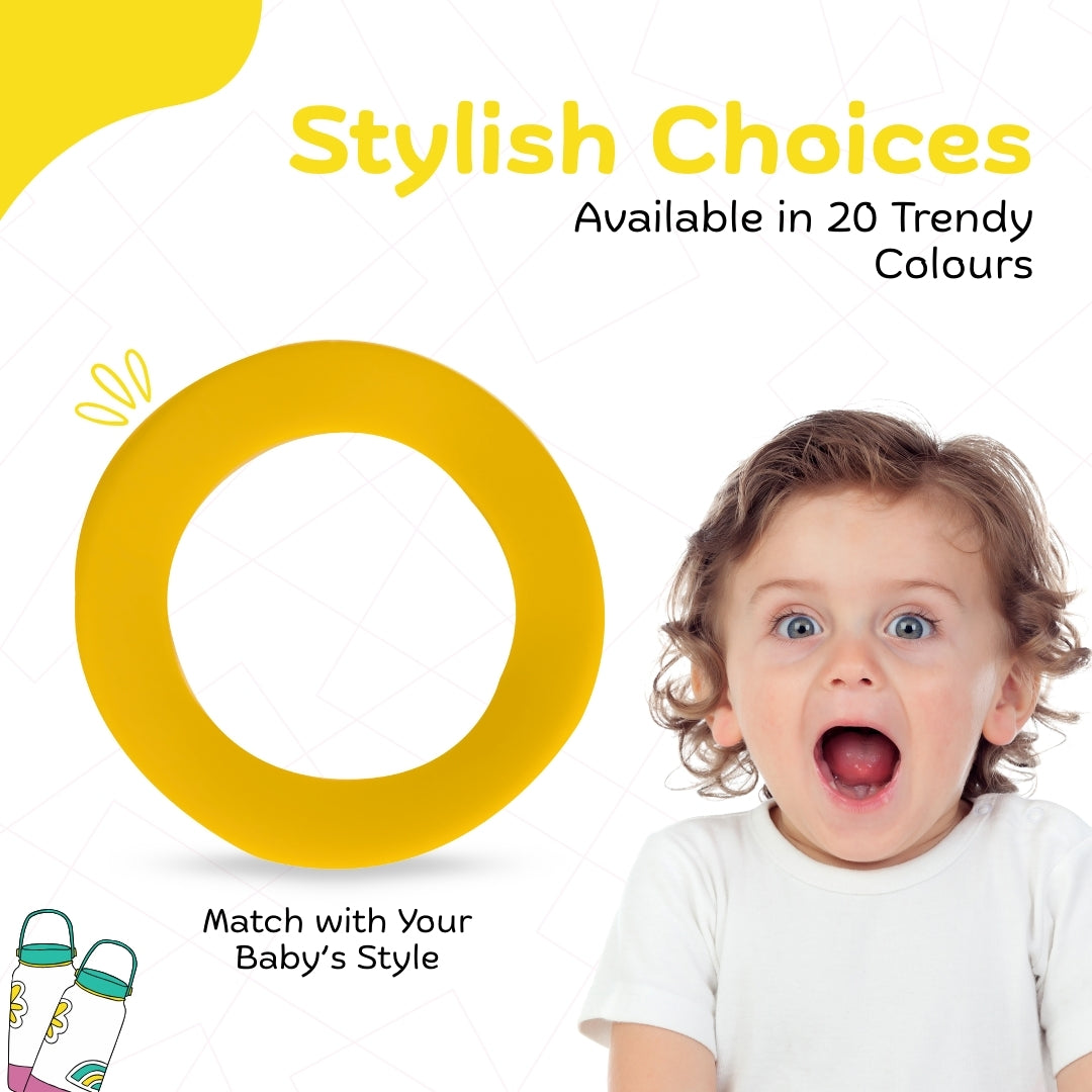 Adore Dr.Feed Bestie! The Silicon Base for Dr.Feed Wide Neck Bottles- Yanky Yellow Pack of 2