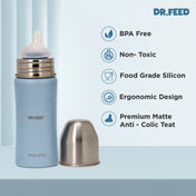 Adore Dr.Feed Latch Naturally Wide Neck Anti-Colic Silicon Teat- Pack of 2- Medium Flow