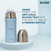 Adore Dr.Feed Latch Naturally Wide Neck Anti-Colic Silicon Teat- Pack of 2- Medium Flow