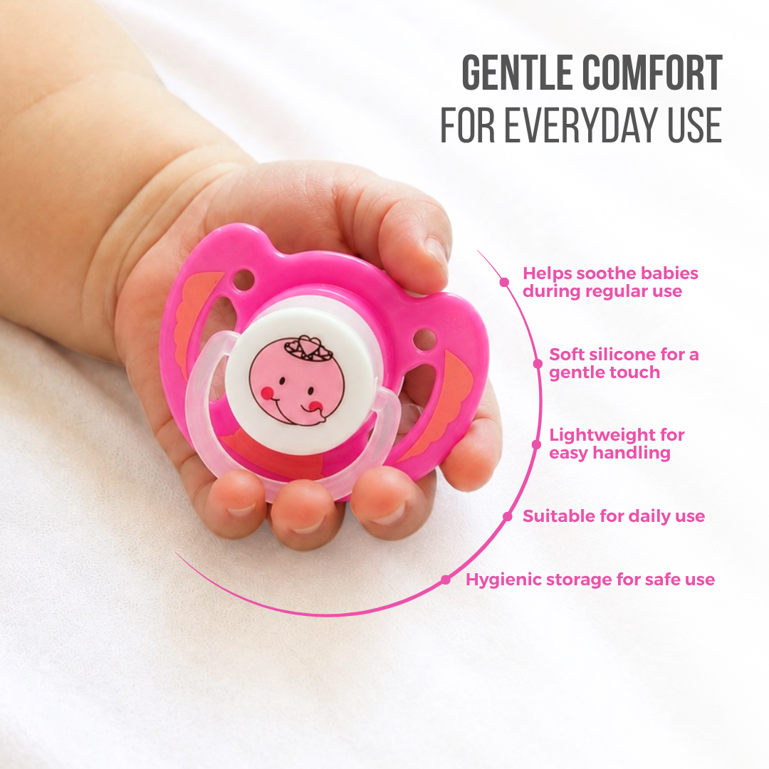 Adore Vento Jr - The Orthodontic Vented Pacifier with Multipurpose Storage Case - Pink