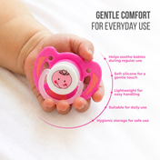 Adore Vento Jr - The Orthodontic Vented Pacifier with Multipurpose Storage Case - Pink