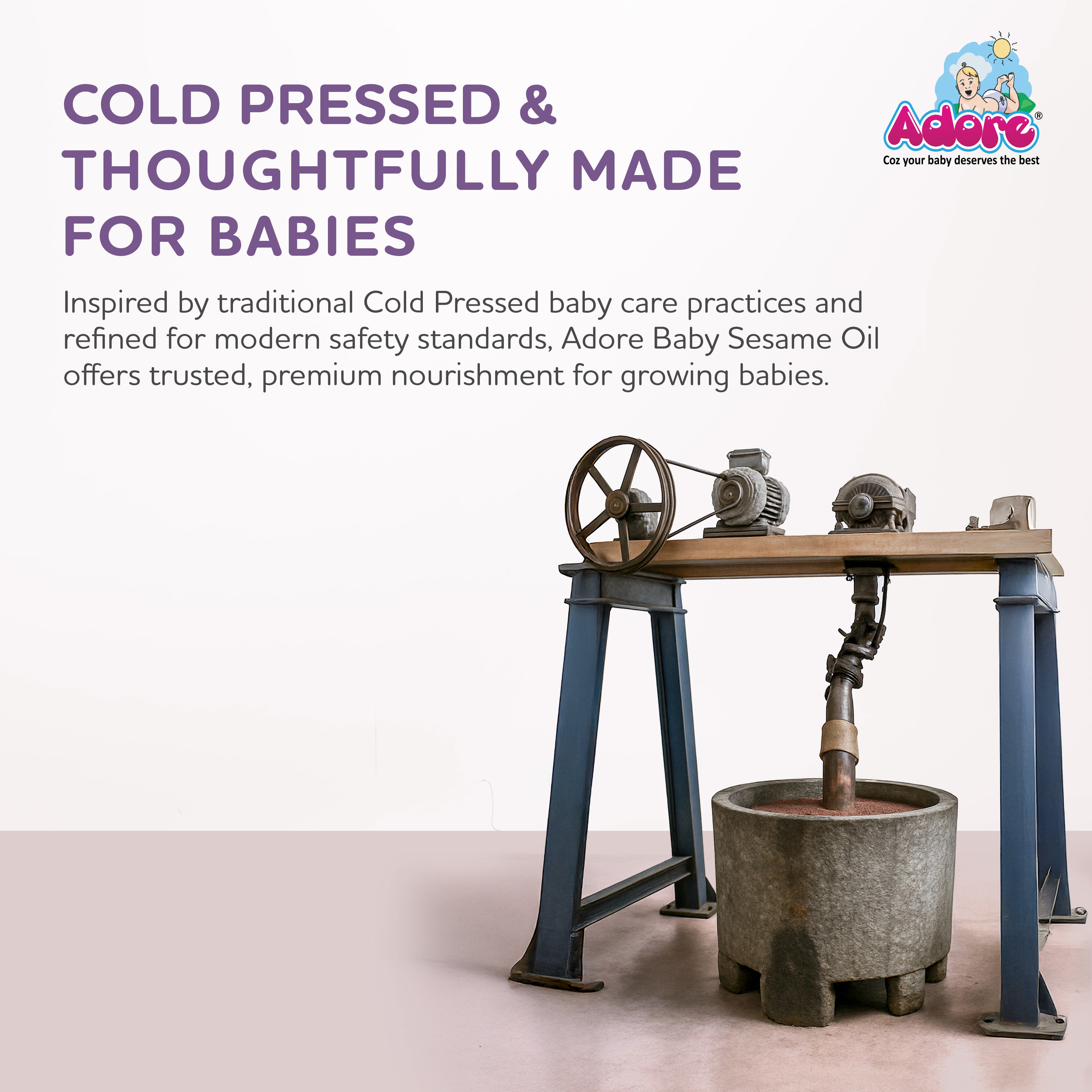 Adore Pure & Premium Cold Pressed Sesame Oil- Glass Bottle - 100ml