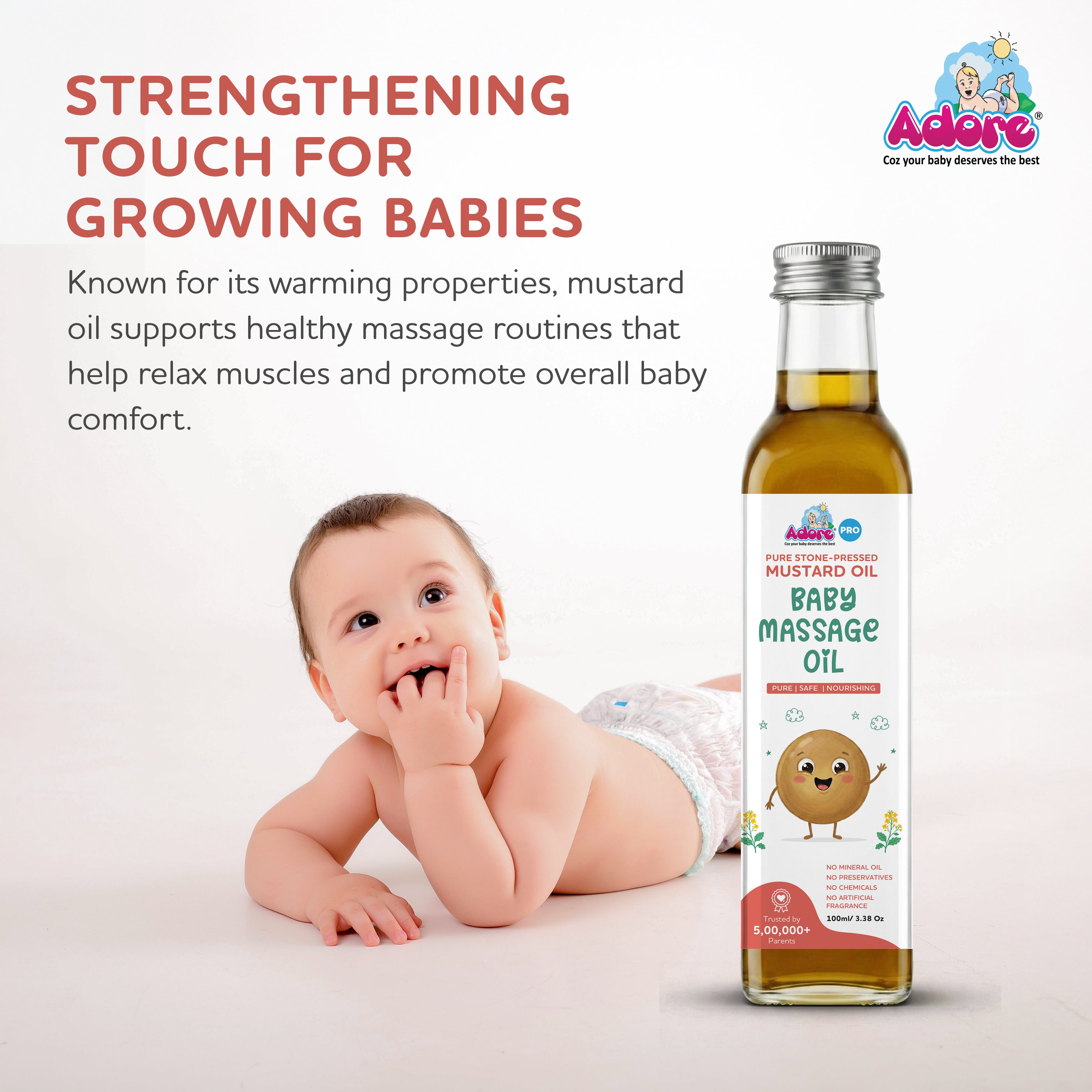 Adore Pure & Premium Cold Pressed Mustard Oil- Glass Bottle -100ml