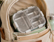 Adore Smart Meal 3 Stainless Steel Bento Insulated Lunch Box with 3 Compartments and Spoon- Green