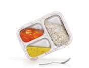 Adore Smart Meal 3 Stainless Steel Bento Insulated Lunch Box with 3 Compartments and Spoon- Green