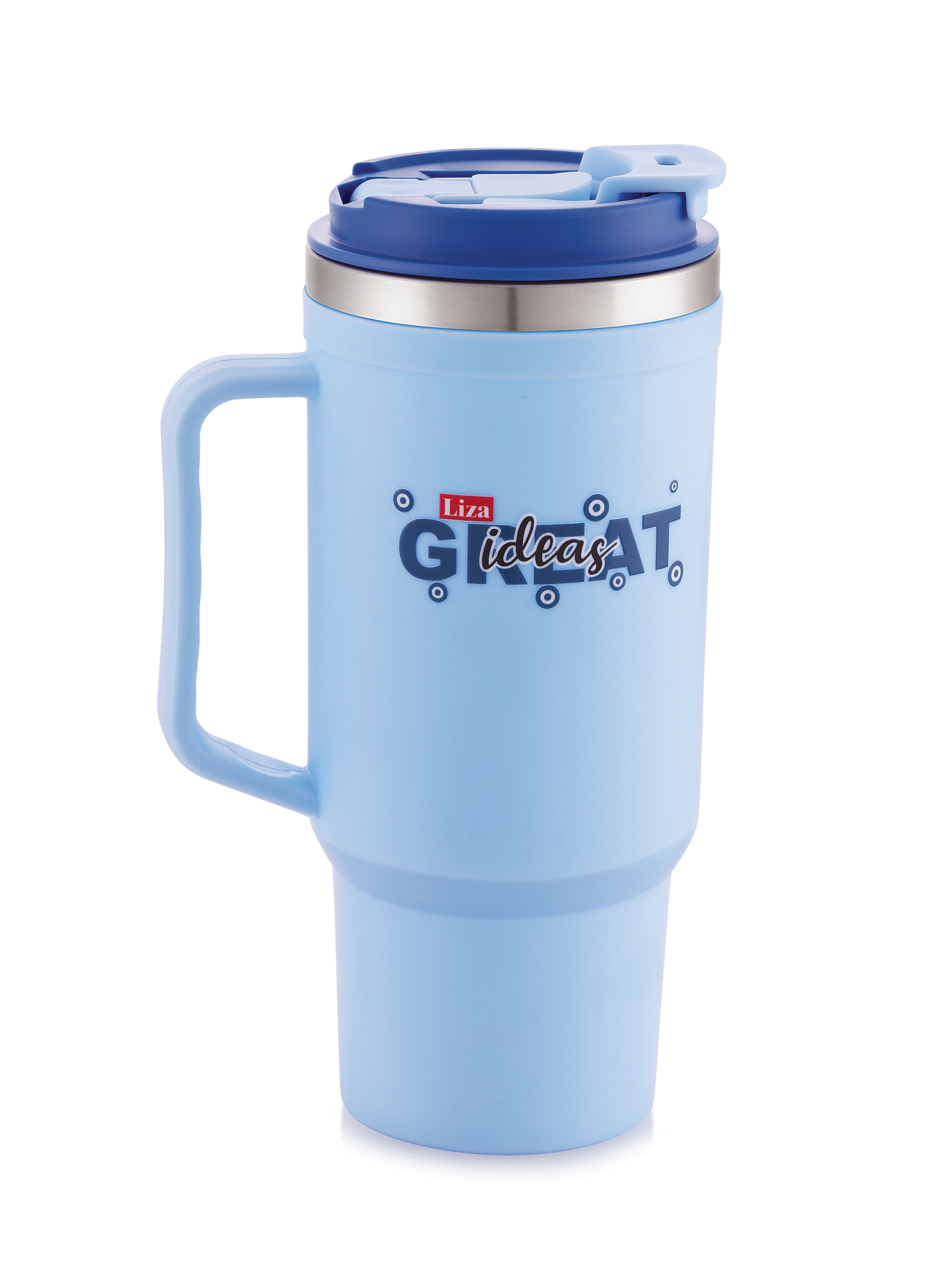 Adore Hydrate Pro Insulated Thermoware Drinking Tumbler Bottle with Handle-750ml-Blue