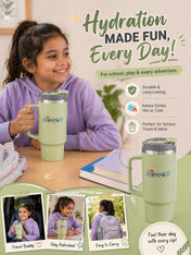 Adore Hydrate Pro Insulated Thermoware Drinking Tumbler Bottle with Handle-750ml-Militery Green