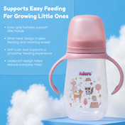 Adore Nok Nok Wide neck Feeding Bottle With Twin Handle 250ml - Pink