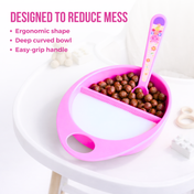 Adore Supper Hero Feeding Bowl with Spoon, Fork & Wooden Masher- Pink