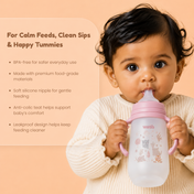 Adore Nok Nok Wide neck Feeding Bottle With Twin Handle 250ml - Pink