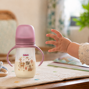 Adore Nok Nok Wide neck Feeding Bottle With Twin Handle 250ml - Pink