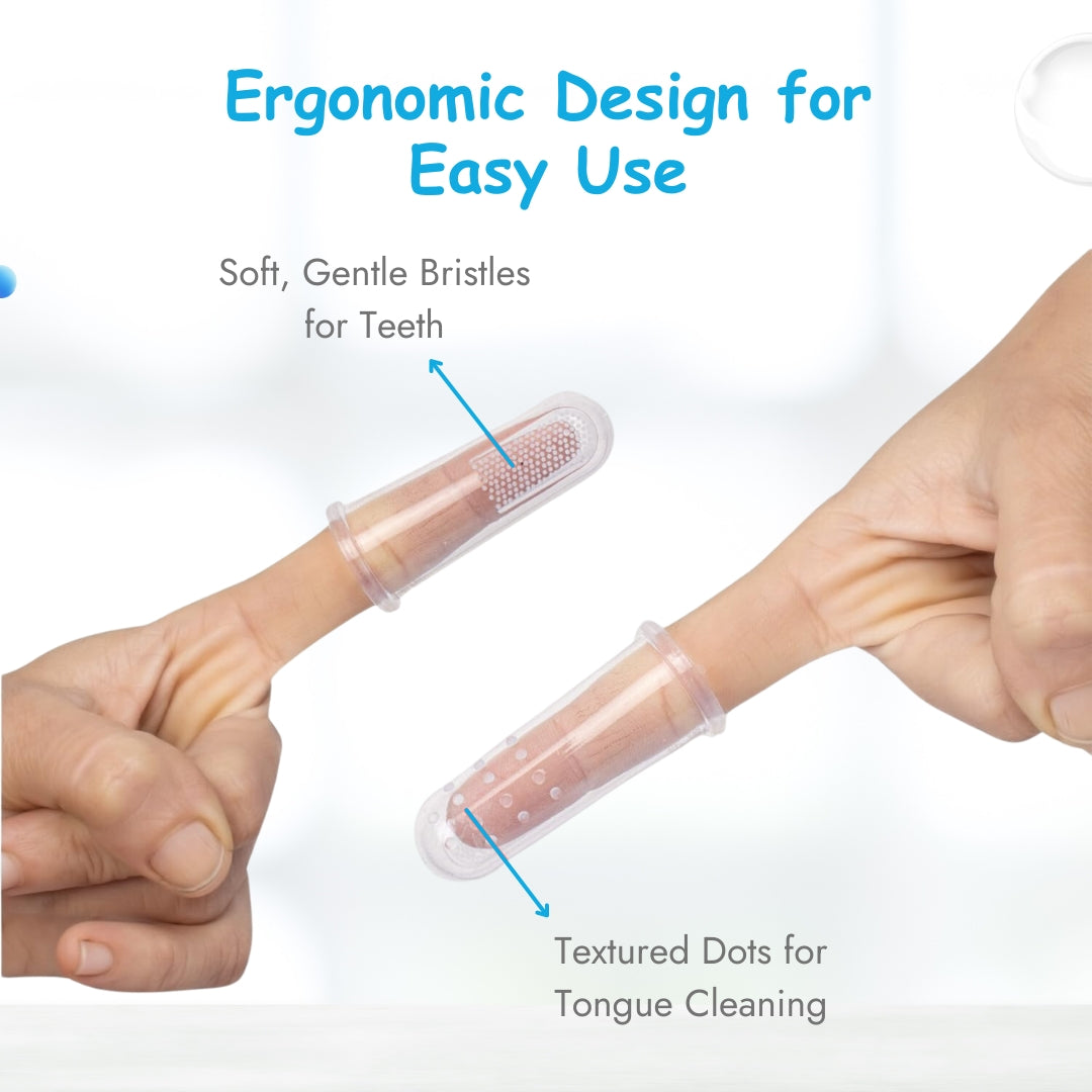 Adore Baby Finger brush with Hygiene Storage Case- Blue