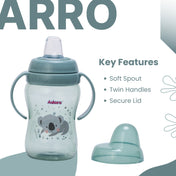 Adore ARRO Soft Spout Sipper with Dust Free Cap and Twin Handle 270ml - Green