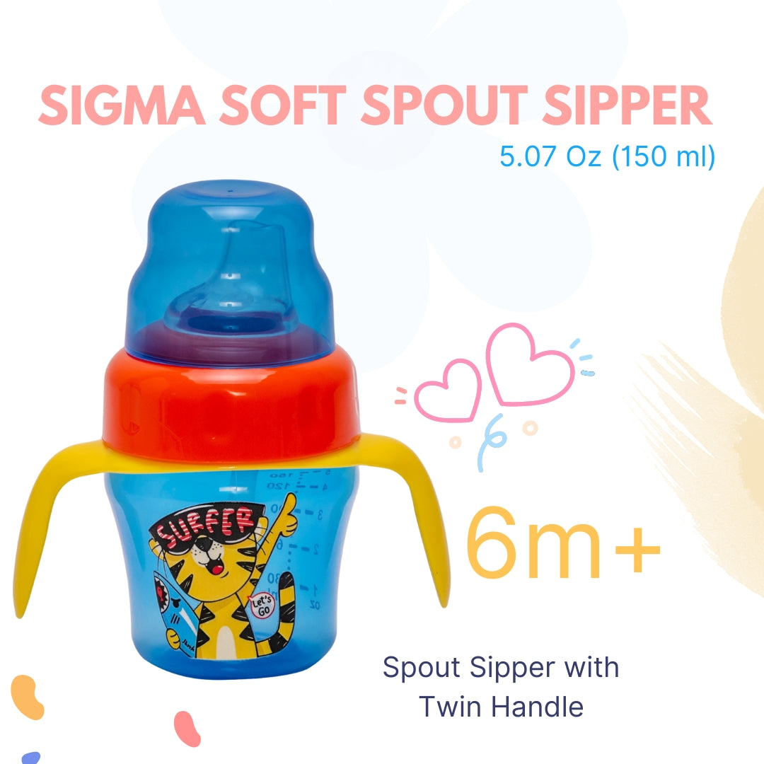 Adore Sigma Soft Spout Sipper with Twin Handle -150 ml - Surfer