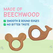 Adore Wohoo! Wooden Teethers- Pack of 2- WHALE +MICK