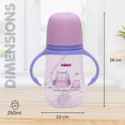 Adore Great Britain Wide Neck Straw Sipper with Gravity Ball and Twin Handle- 250ml Purple