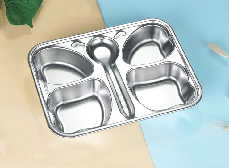Adore Eatza - The Stainless Steel Feeding Plate with 4 Compartments- Butterfly