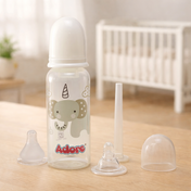 Adore Advanced CONTANGO- The 4 Stage Ventilated Anti-Colic Stem Baby Feeding Bottle- 250ml- White