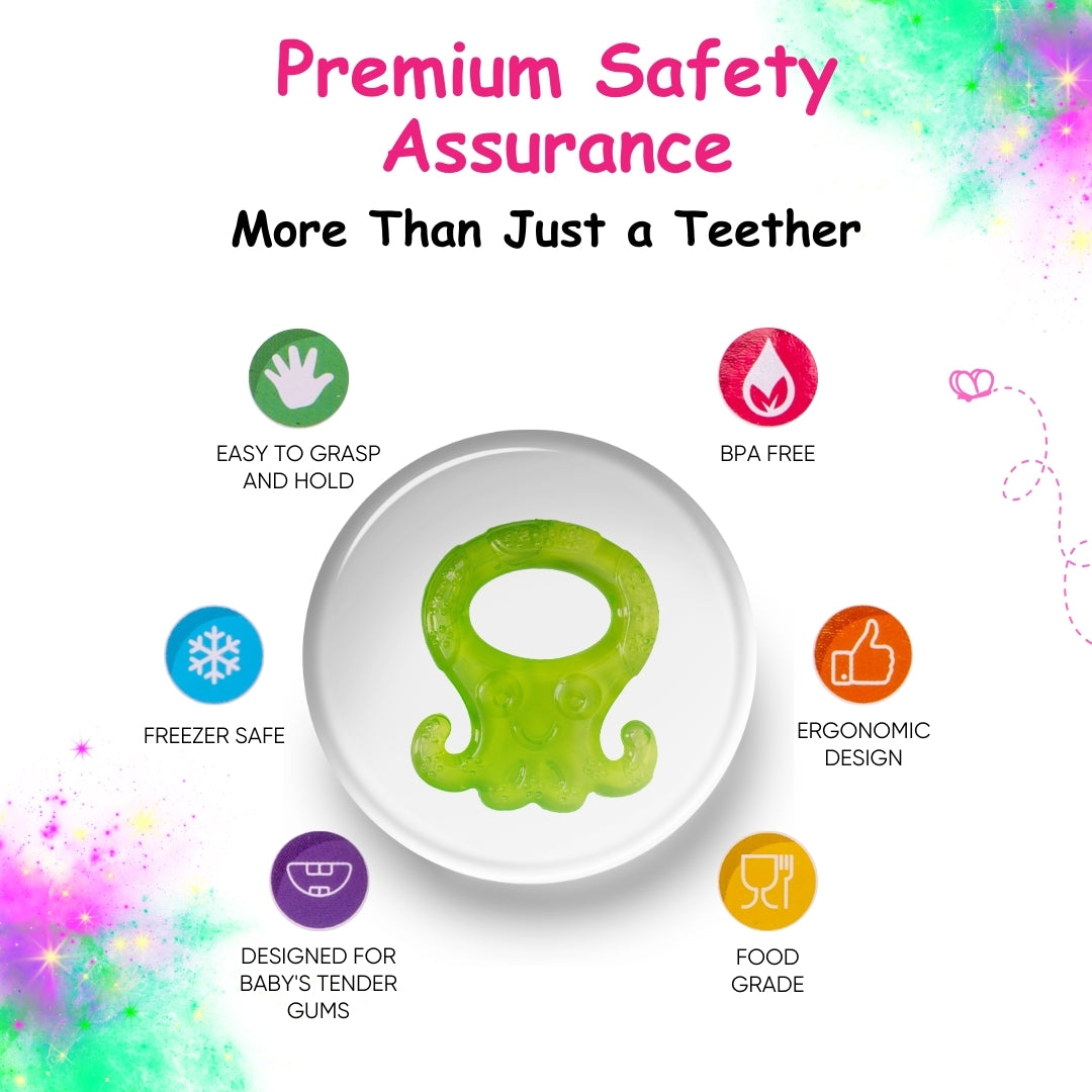 Adore Luscious Water Filled EVA Teethers- Green Octopus -2pack