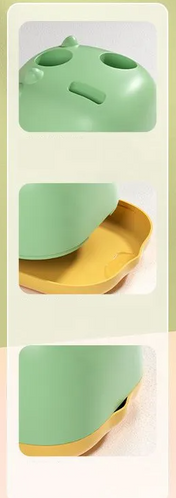 Adore Li'l Dino 3 in 1 Bottle Cleaning Brush kit with Drying Stand - Yellow