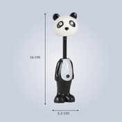 Adore Kids Pop Up Toothbrush with Safety Head Attractive Character - Panda black and white
