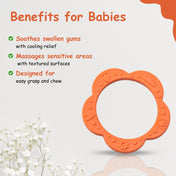 Adore Floral Silicon Teether- Pack of 2 - Orange