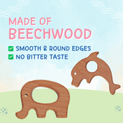 Adore Wohoo! Wooden Teethers- Pack of 2- DUMMIE+DOLPHIN