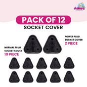 Adore Baby Safety Child Proofing Electrical Socket Cover Set- Pack of 12-Brown