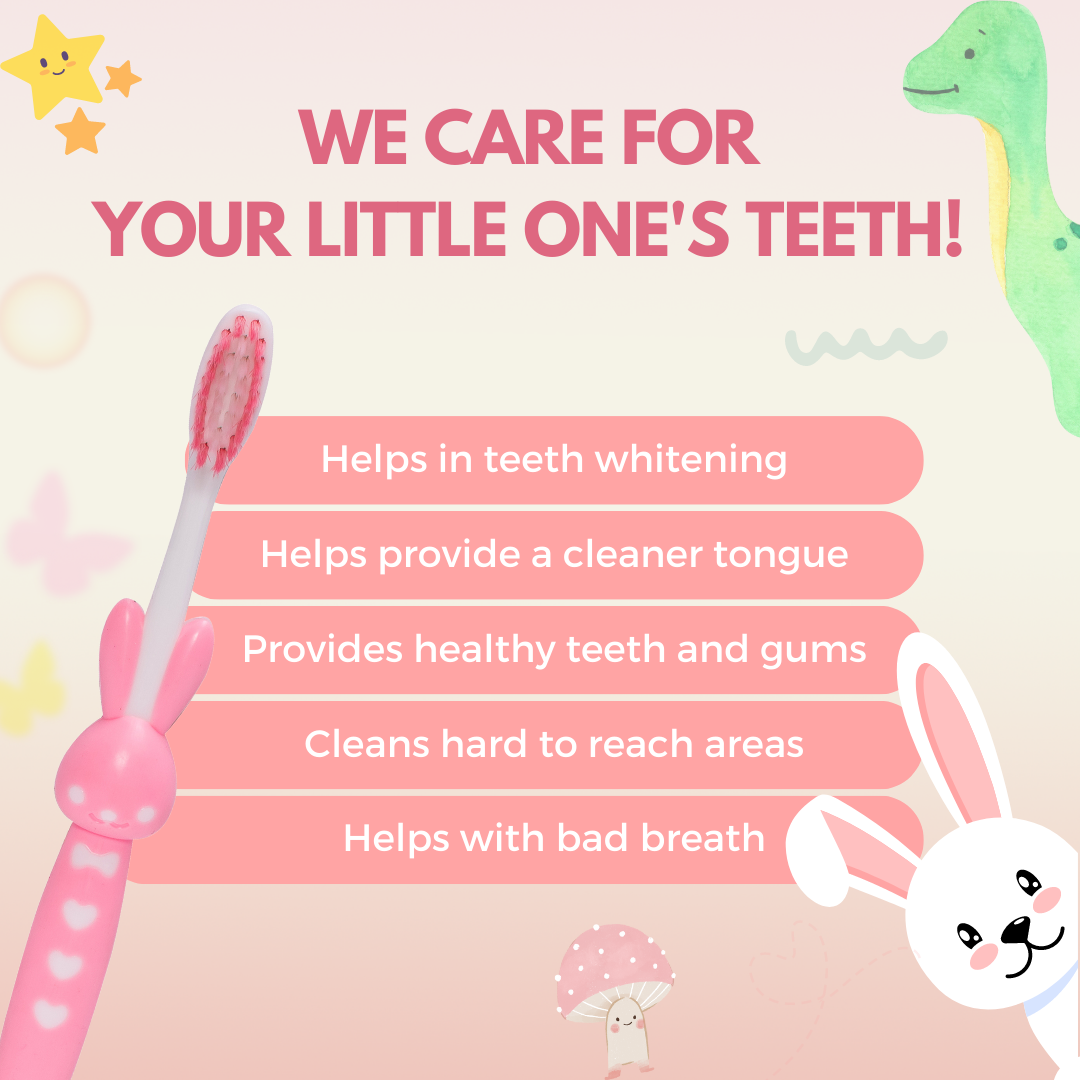 Adore Standy Kids Toothbrush With Safety Case Pack of 4 - Pink