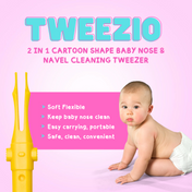 Adore Tweezio Baby 2 in 1 Nose & Navel Cleaning Tweezer - Yellow- Pack of 1