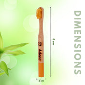 Adore Tridosa Kids Bamboo Wooden Toothbrush with Super Soft Bristles- Kapha(Green)- Pack of 1