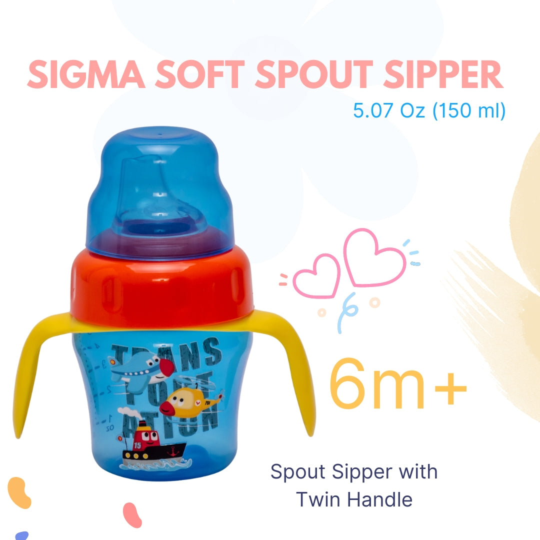 Adore Sigma Soft Spout Sipper with Twin Handle -150 ml - Transporter