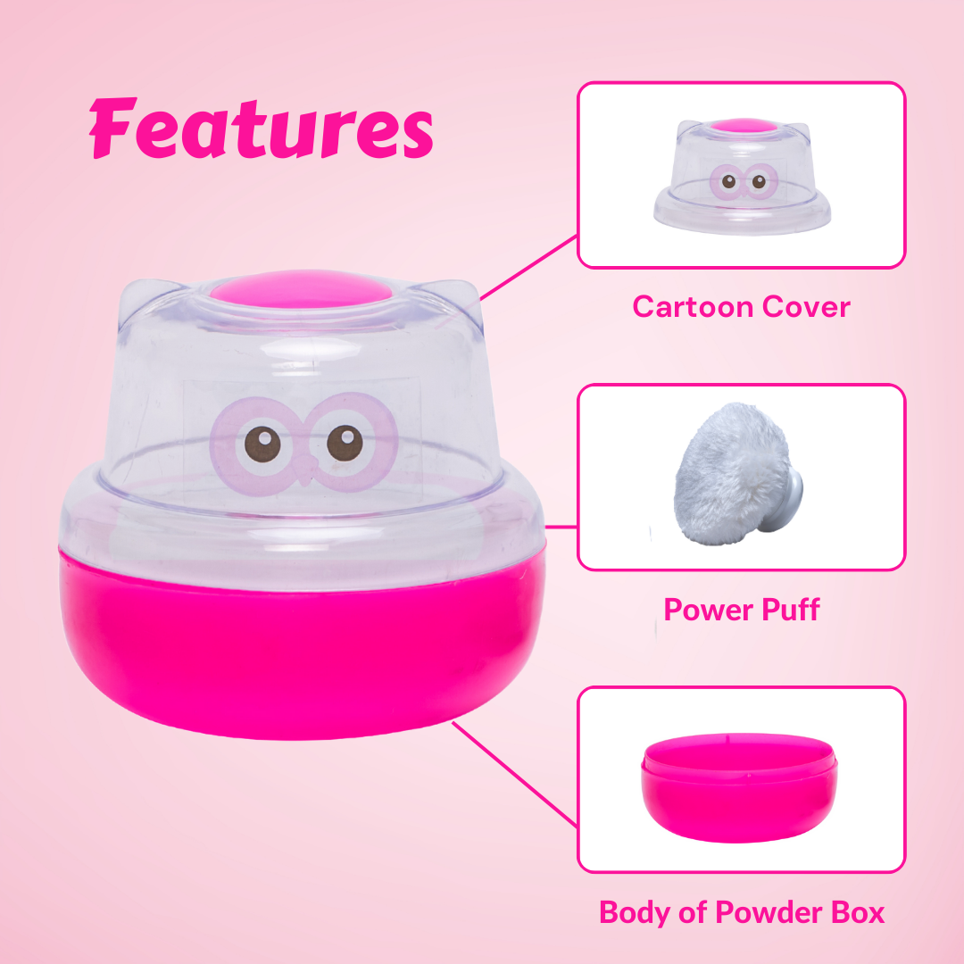 Adore Wow! The Character Powder Puff Set- Owl Pink