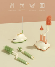 Adore Polar Bear 3 in 1 Bottle Cleaning Brush kit with Drying Stand - Pink