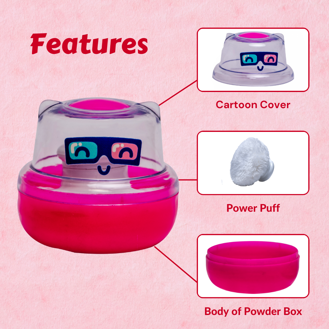 Adore Wow! The Character Powder Puff Set- Glitzy Pink