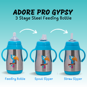 Adore Gypsy! 3Stage Stainless Steel Feeding Bottle With Gravity Ball - Blue