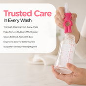 Adore Hola Bear 2 in 1 Bottle Cleaning Brush Kit- Pink