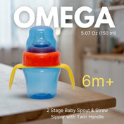 Adore Omega 2 Stage Spout & Straw Sipper with Twin Handle -150 ml