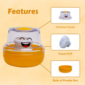 Adore Wow! The Character Powder Puff Set- Smiley Orange