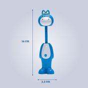 Adore Kids Pop Up Toothbrush with Safety Head Attractive Character - Blue Donkey