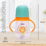 Adore Great Britain Wide Neck Straw Sipper with Gravity Ball and Twin Handle- 250ml Orange