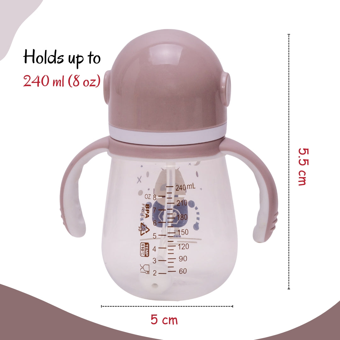 Adore Robo Weighted Straw Sipper with Gravity Ball and Twin Handle