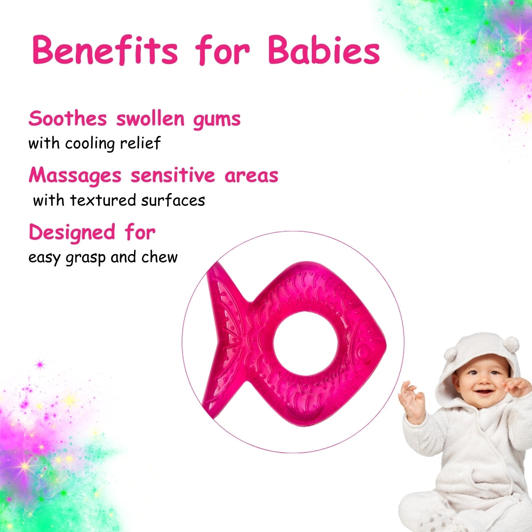 Adore Luscious Water Filled EVA Teethers- Pink Fish -2pack