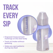 Adore Twilight 2in 1 Stainless Steel Sipper with Twin Handle 250ml - Purple Owl