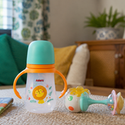 Adore Nok Nok Wide neck Feeding Bottle With Twin Handle 250ml - Orange