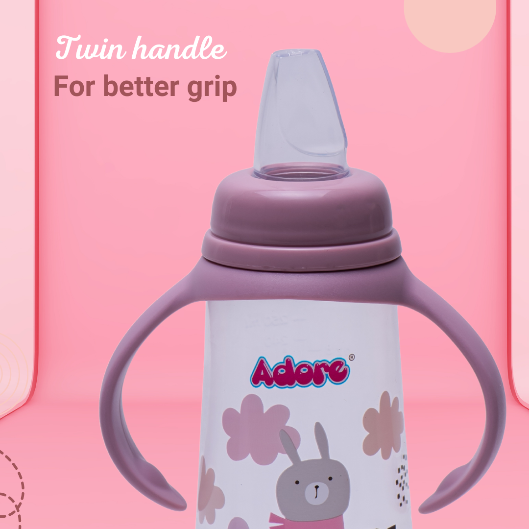Adore Petite Sr! The Mini Soft Spout Sipper with Twin Handle 250ml - Pink