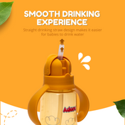 Adore Bling Straw Sipper with Handle & Retractable Head - 270 ml- Yellow