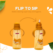 Adore Bling Straw Sipper with Handle & Retractable Head - 270 ml- Yellow