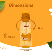 Adore Bling Straw Sipper with Handle & Retractable Head - 270 ml- Yellow